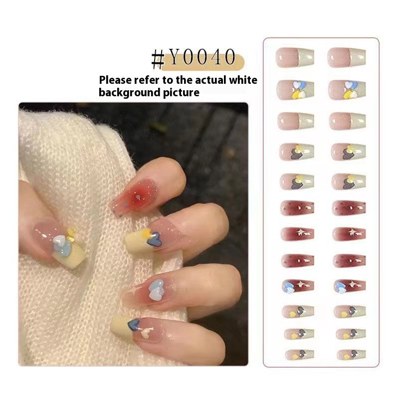 Women's Nail Art Kit with Detachable Color Variants - Spicy White Armor Design