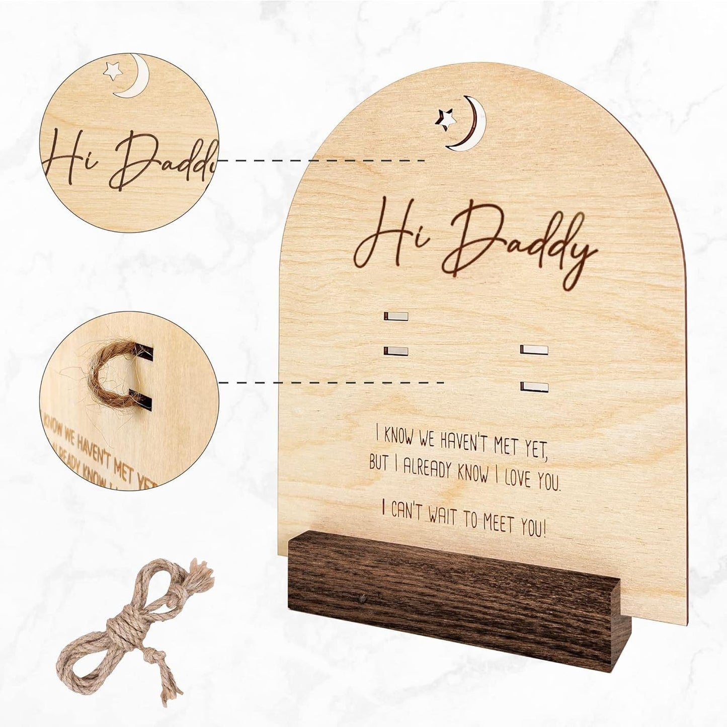 Pregnancy Reveal Wooden Sign - Keepsake Plaque for Baby Announcement & Photo Prop