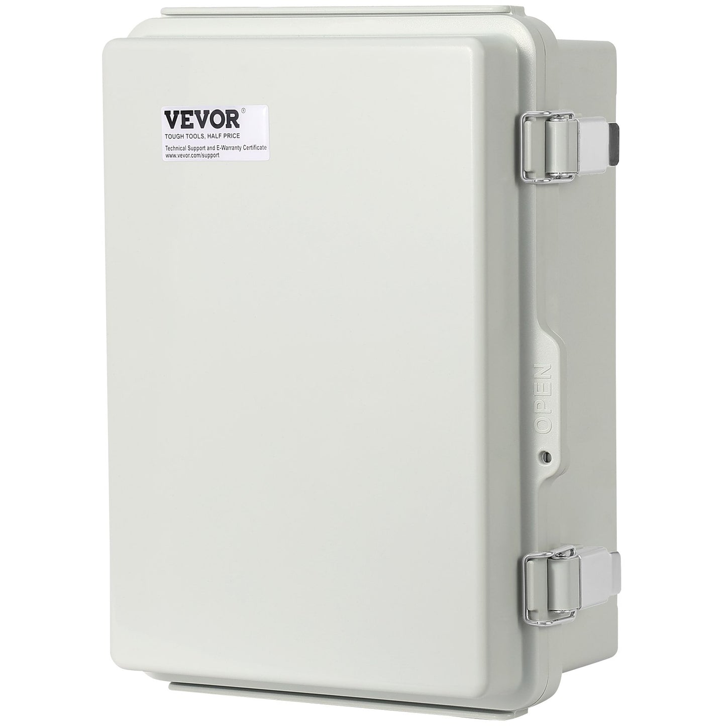 Outdoor Waterproof Electrical Junction Box - ABS Plastic Enclosure with Hinged Cover, Stainless Steel Latch, IP67 Dustproof Waterproof, 16.93 x 12.99 in