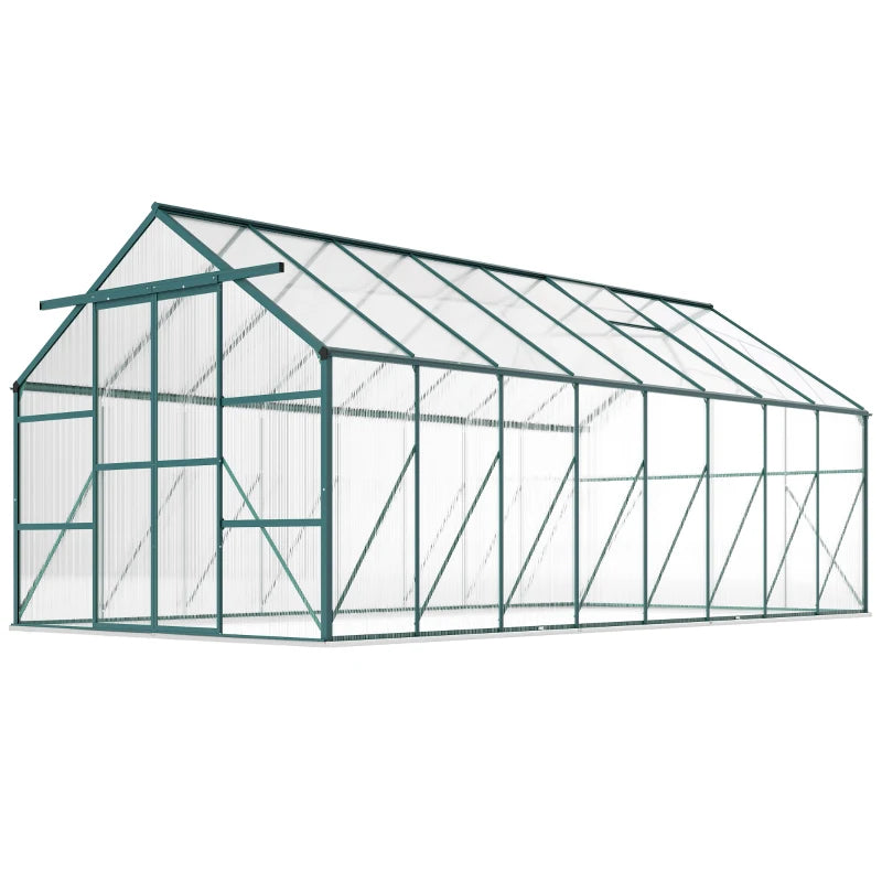 Greenhouse Kit with Aluminum Frame, Polycarbonate Panels, Adjustable Roof Vent