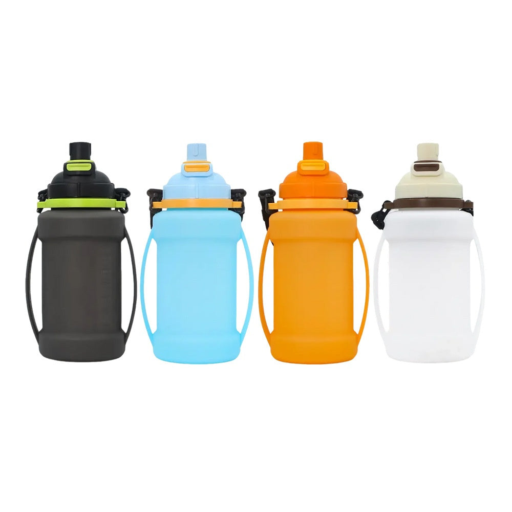 Large Capacity Foldable Sports Water Bottle 2L Silicone Portable Drinkware