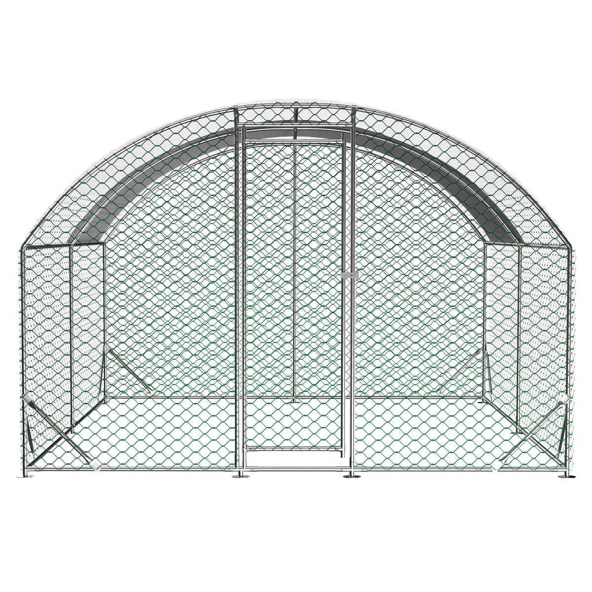Large Metal Chicken Coop with Waterproof UV Cover, Walk-In Yard Run 9.84x13.12 Ft