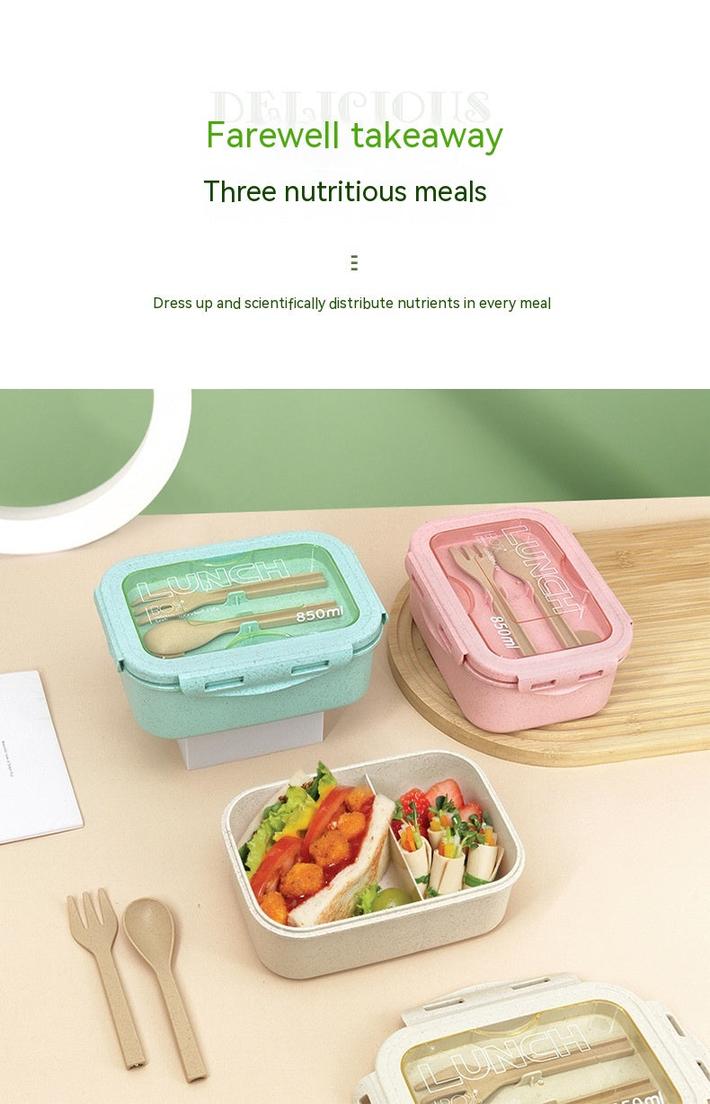 Wheat Straw Insulated Lunch Box - Eco-Friendly Student Food Container