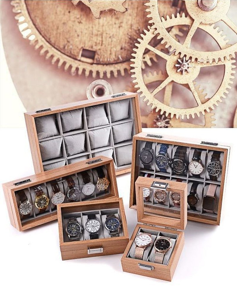 Jewelry & Watch Storage Box Glass Display Case Multiple Variants
