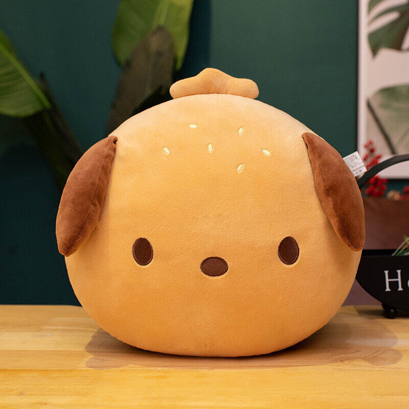 Puppy Hamburger Plush Cushion for Children's Room Decor - Multiple Sizes