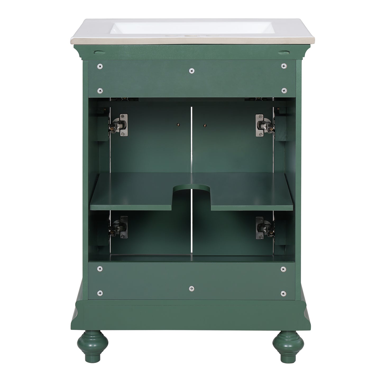 24" Modern Bathroom Vanity with Tip-Out Drawer - Green