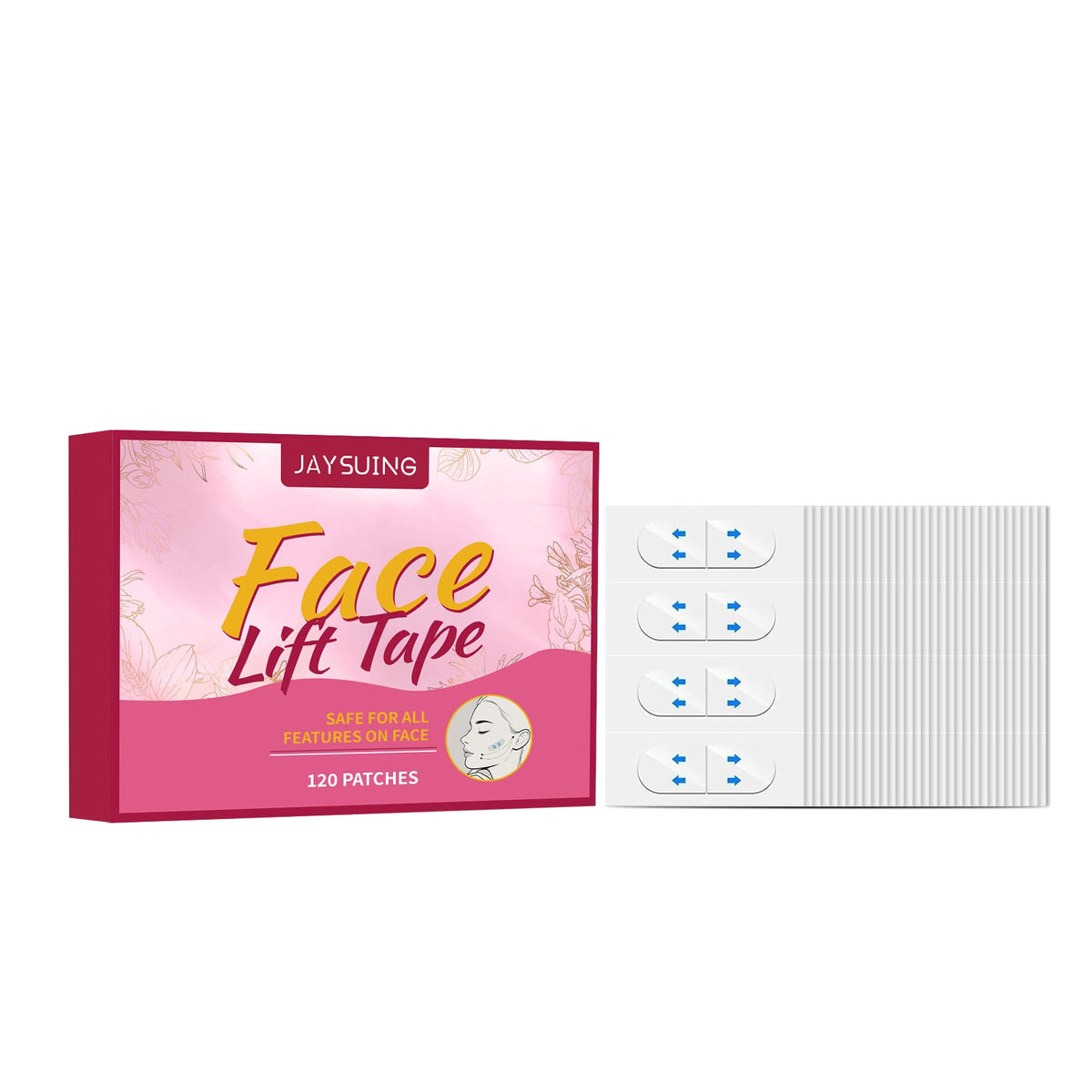 Facial Skin Tightening Tape 120 Patches for Face Lift & Wrinkle Reduction