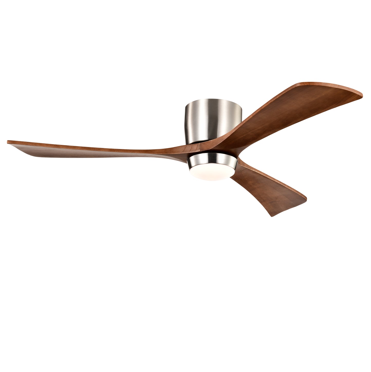 52-Inch Flush Mount Ceiling Fan with Remote Control - Nickel