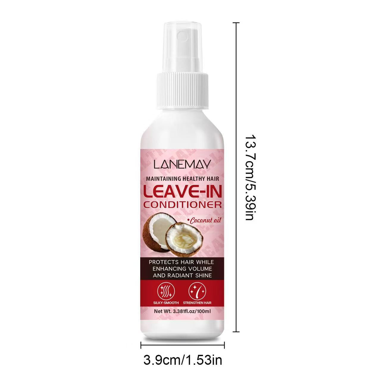 No-Rinse Coconut Oil Hair Conditioner - Nourishing Leave-In Treatment 100ml
