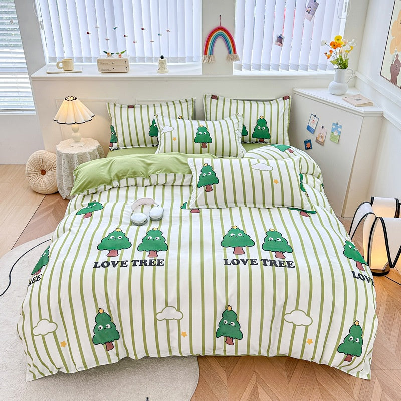 Pure Cotton Bed Sheets Set Minimalist Soft Bedding for Home