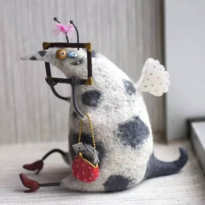 Needle Felting Kit for Wool Animals Including Dog, Cat, Mouse - All Styles