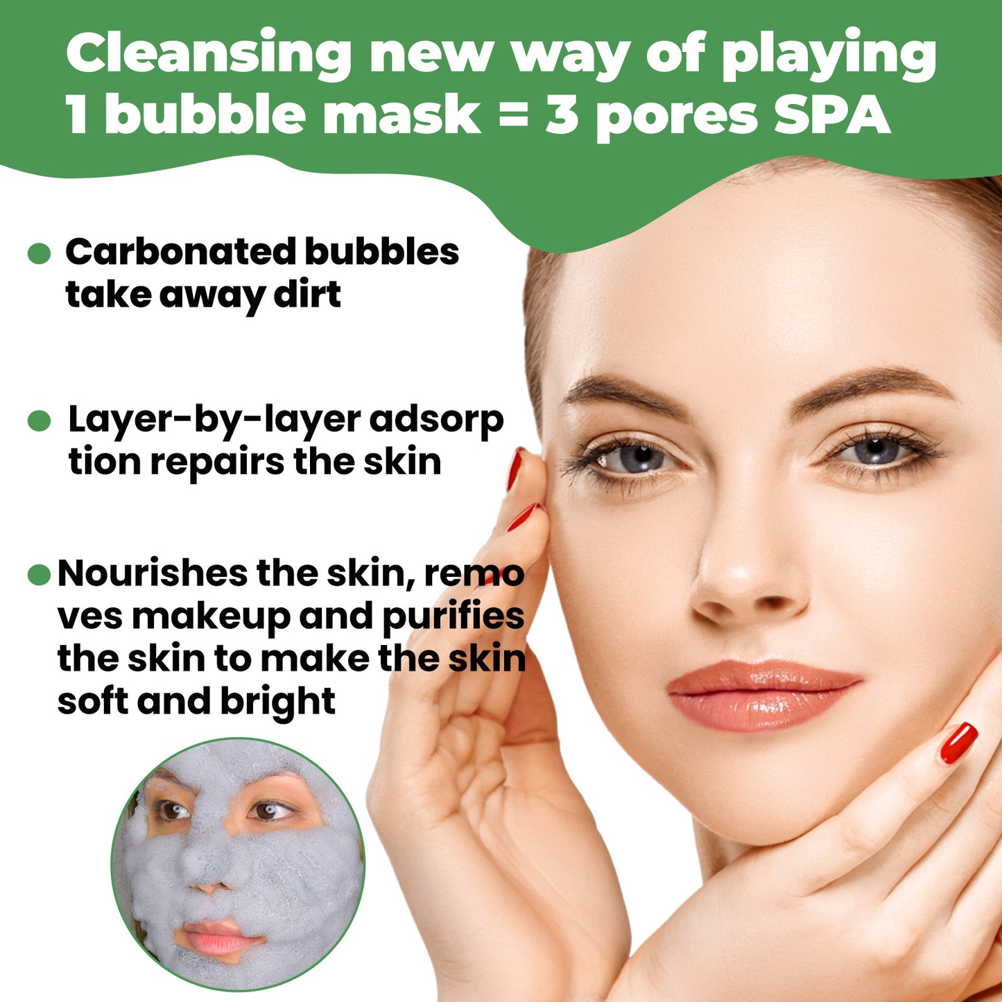 Moisturizing Bubble Mask for Skin Care 50g - Gentle Facial Cleansing