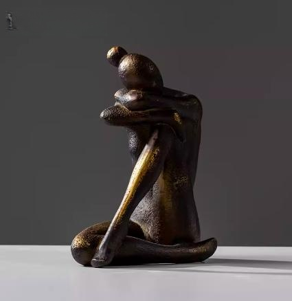 European Style Nostalgic Girl Calligraphy Decorative Figurine for Home & Garden