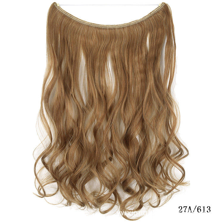Seamless Hair Extension Wig Set for Women - High-Temperature Fiber, Multiple Colors