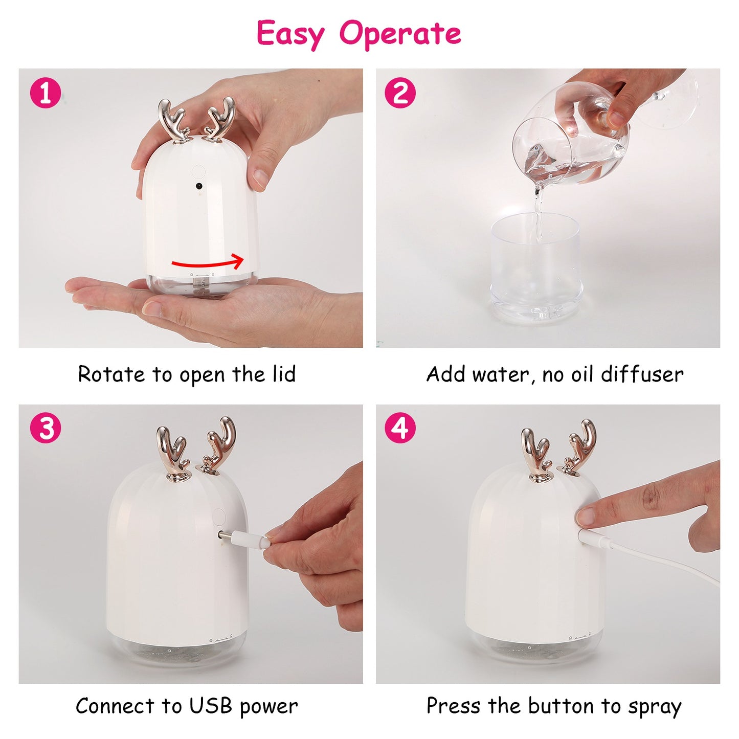 Ultrasonic Air Humidifier with 7 Color Breathing Lights, Auto Shut-Off for Home Office Yoga