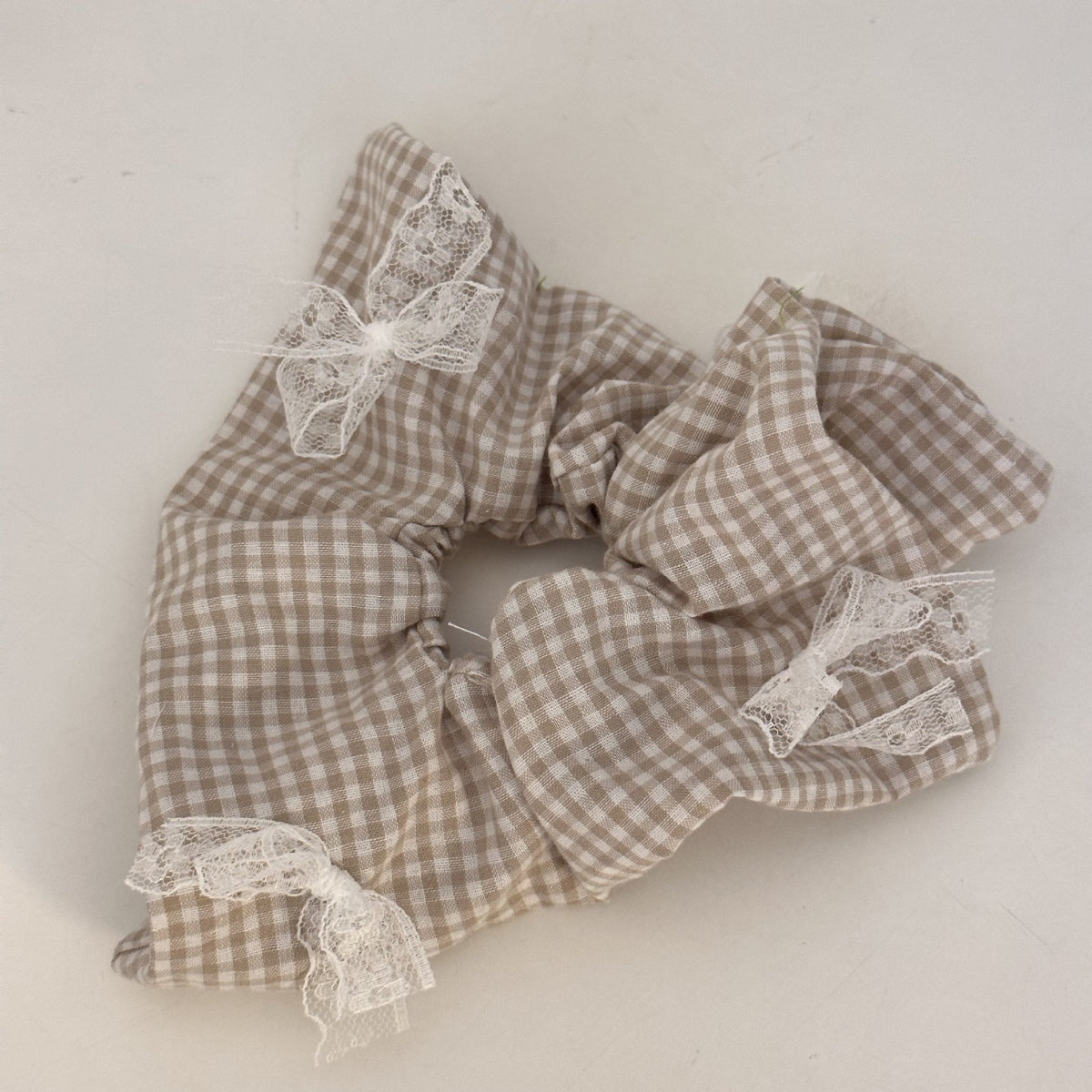 Vintage Plaid Square Scrunchie
