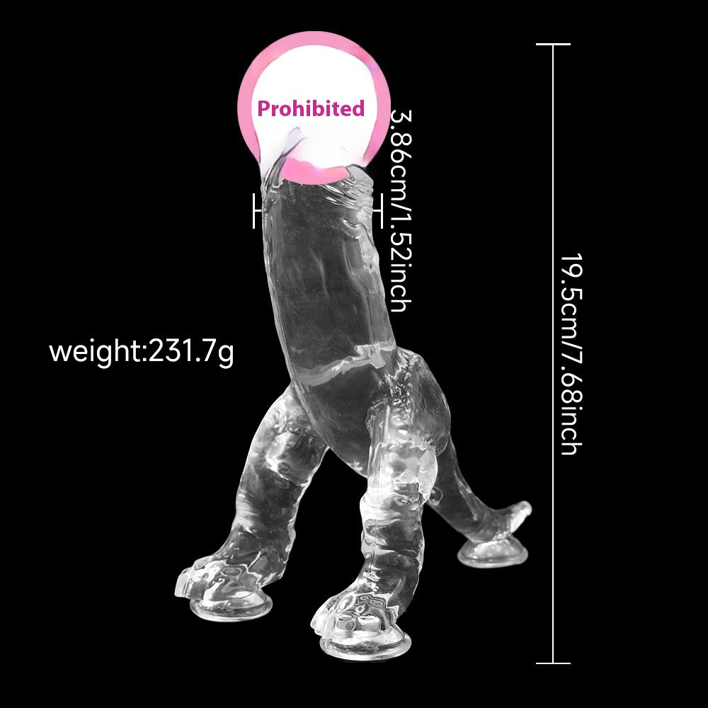 Special-Shaped Dinosaur Simulation Glass Dildo - Transparent & Black Variants