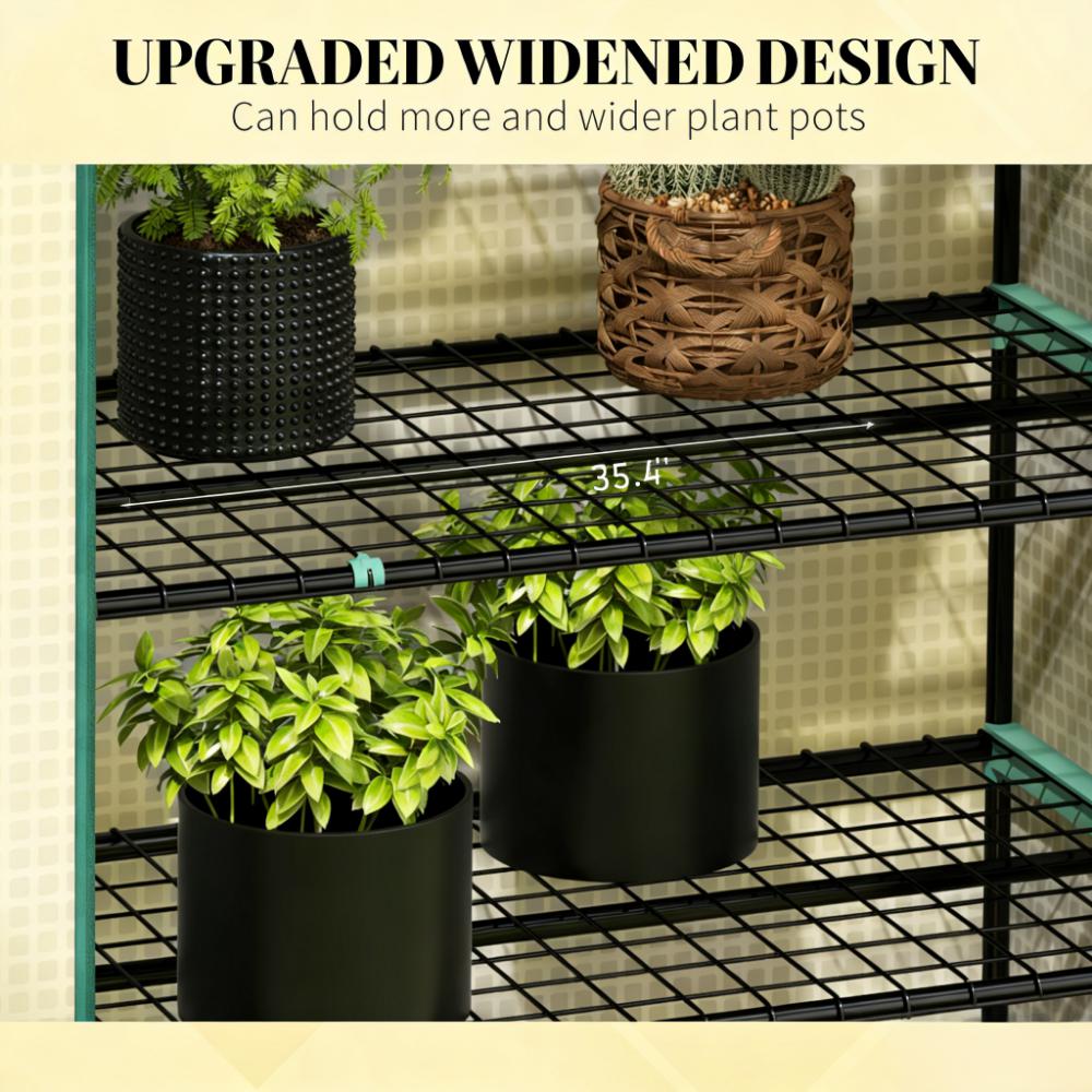 Mini Portable Greenhouse with 5 Shelves - Green & White