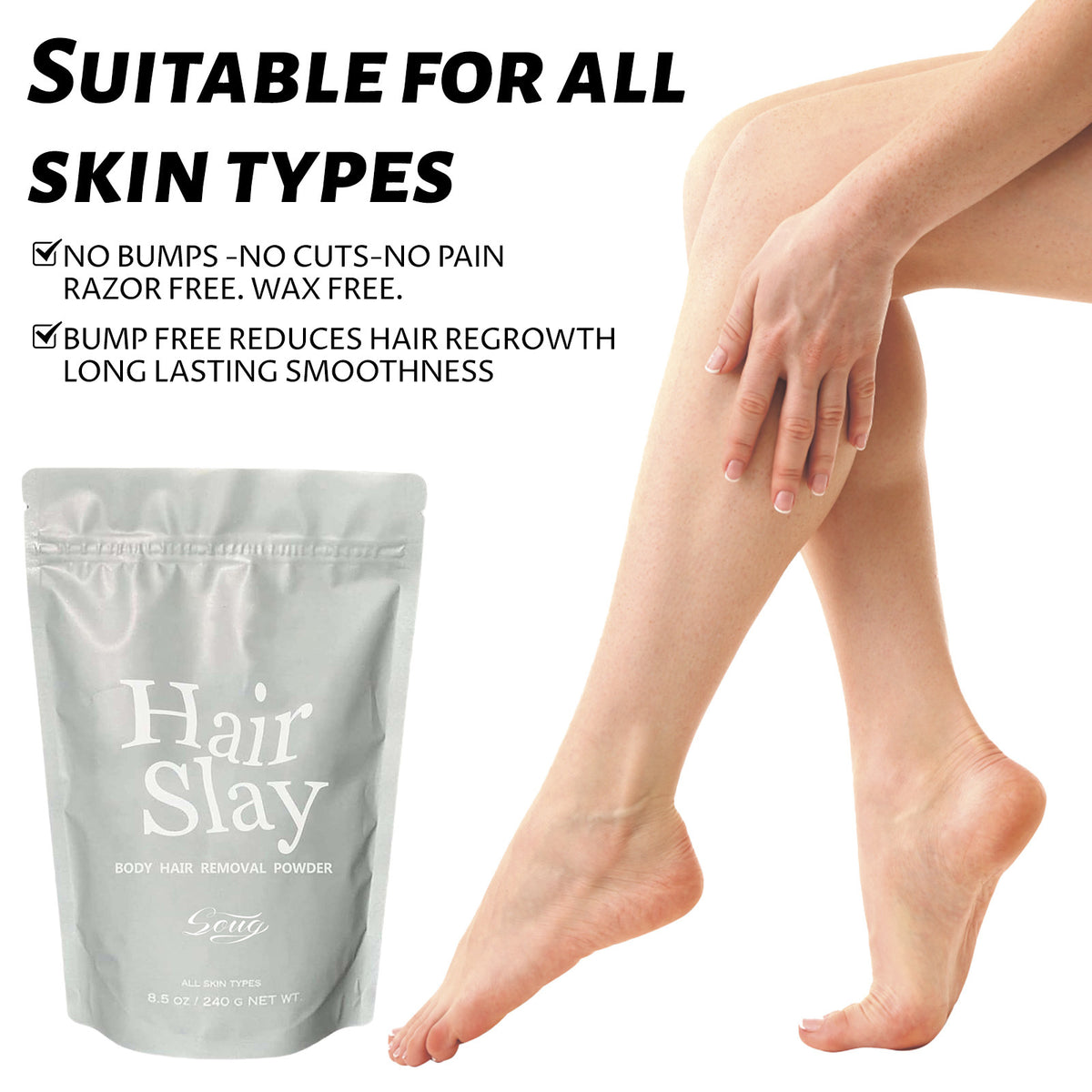 Hair Removal Powder Mild Skin Cleaning Body Armpit Leg Refreshing