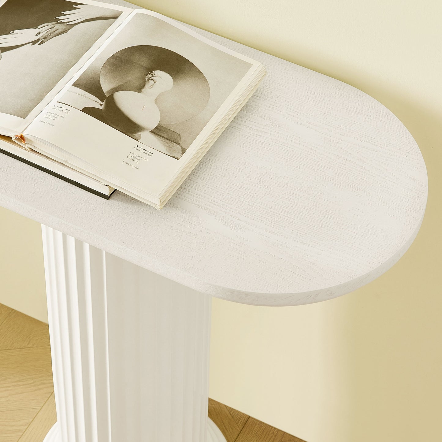 Modern White Console Table with Roman-Style Legs - 62.99 Inch
