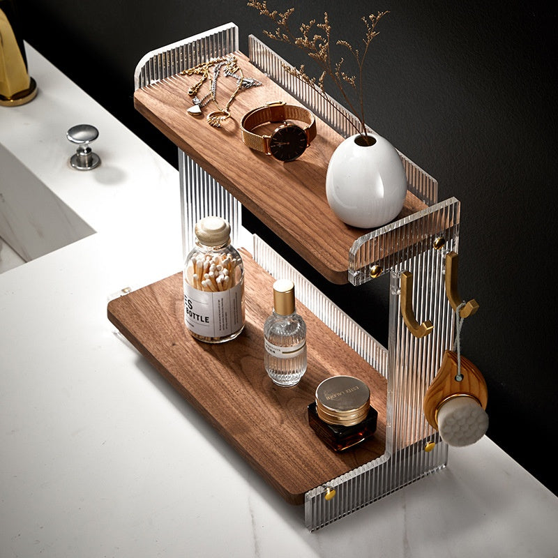 Multifunctional Bathroom Countertop Acrylic Storage Shelf - Removable & Moisture-Proof