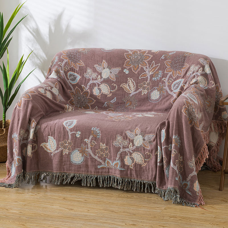 Retro Thickened Pure Cotton Gauze Towel Blanket - Multiple Sizes & Patterns