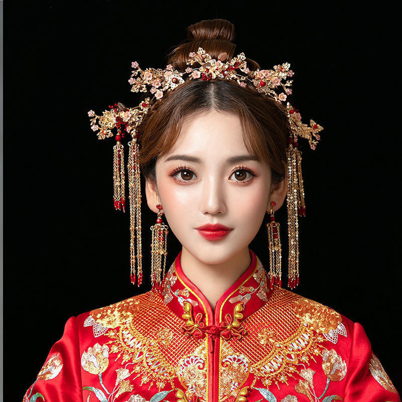 Pearl Ear Clips & Hooks Hair Crown Set