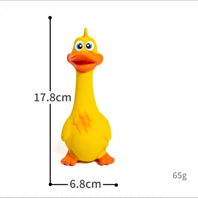 Interactive Latex Dog Chew Toys Squeaky Boredom Buster Duck Shape - Durable & Fun