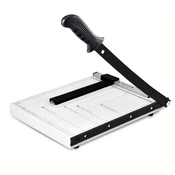 Heavy Duty Paper Cutter Trimmer with Safety Lock & Non-slip Base - Versatile Office & Craft Tool, Black