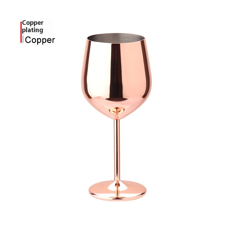 500ml High-Leg Drop-Resistant Copper Plated Wine Glass - European Style