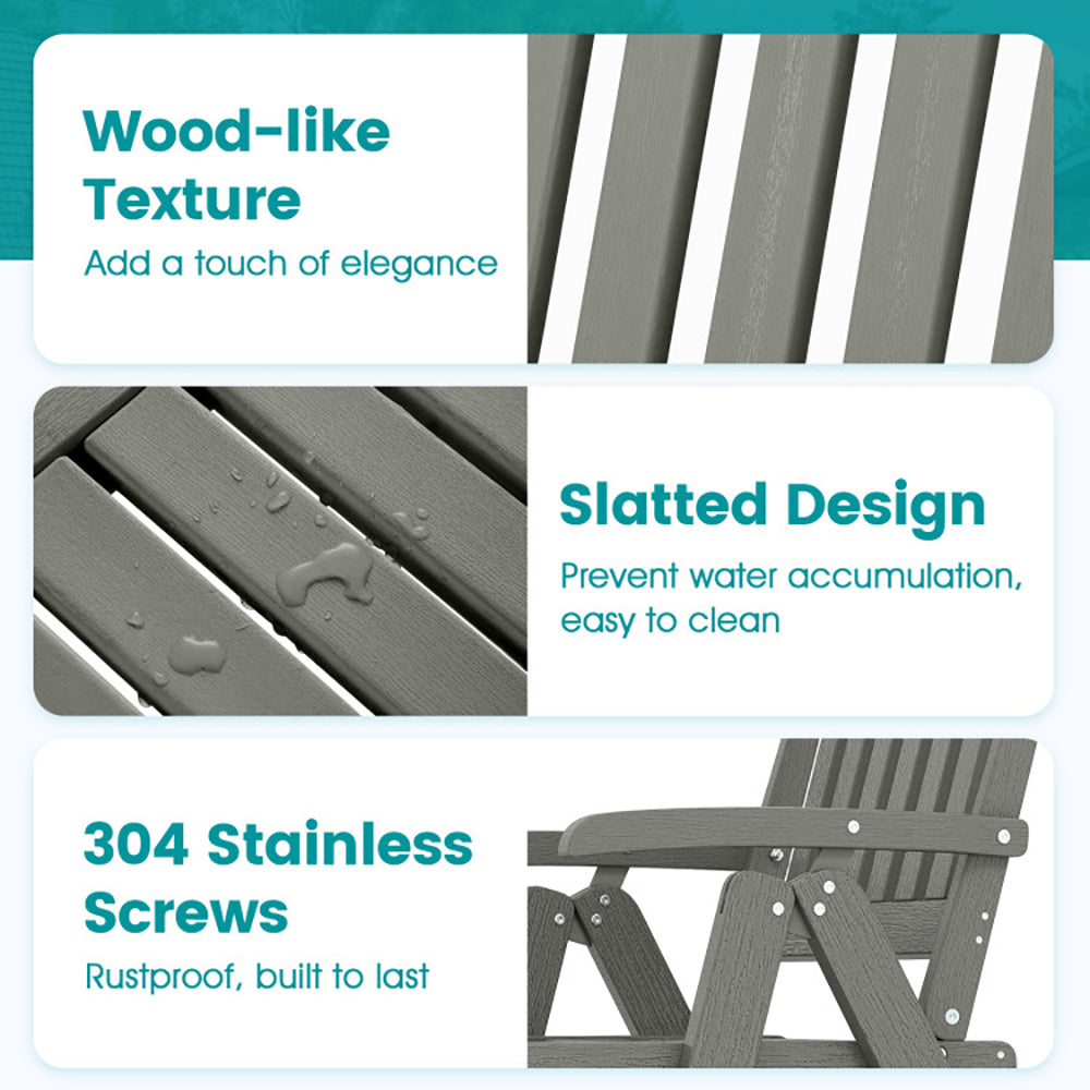 Foldable Patio Chair All-Weather HDPE Outdoor Dining With Armrest For