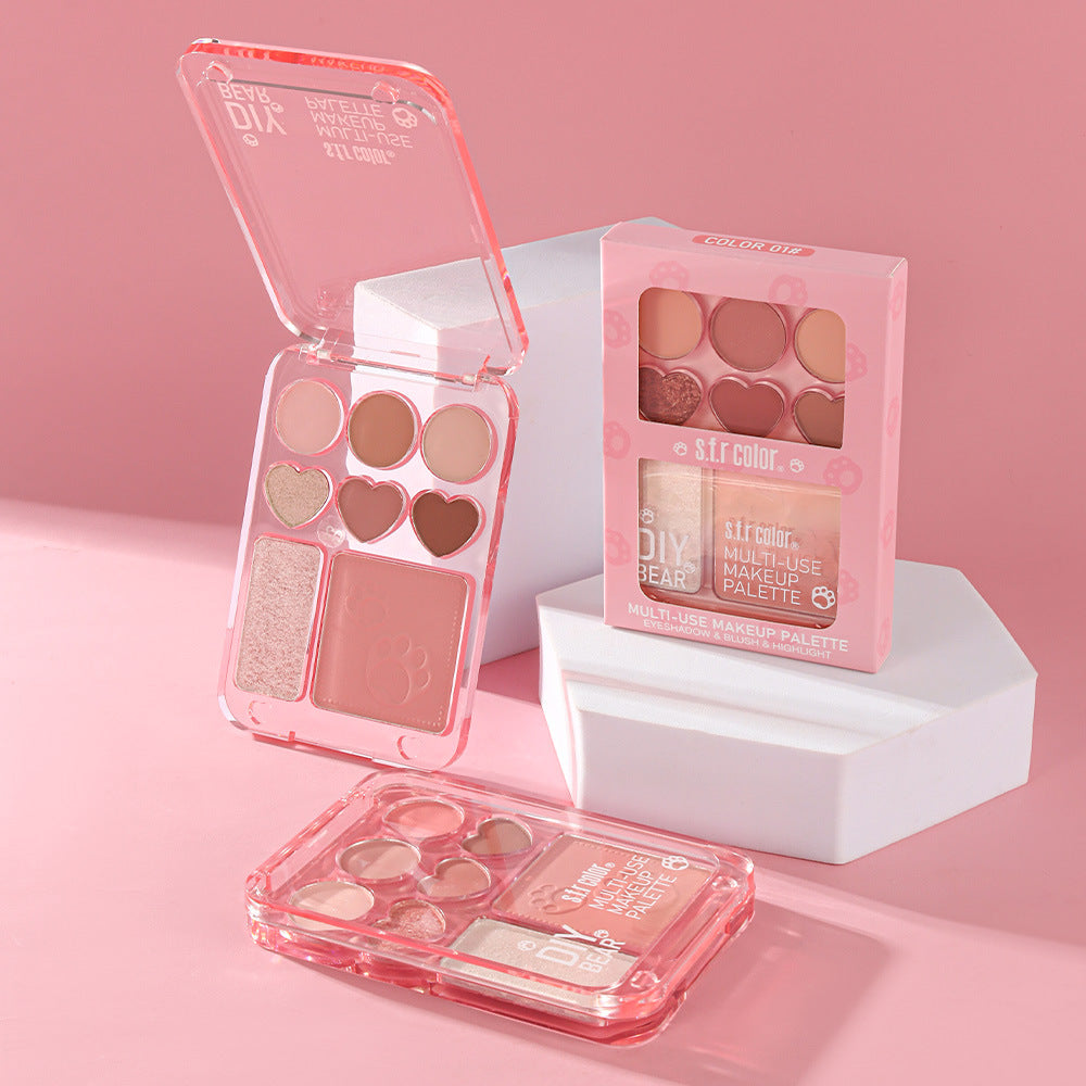Colorful Eye Shadow and Blush Makeup Set with 3 Shades - 9.3g