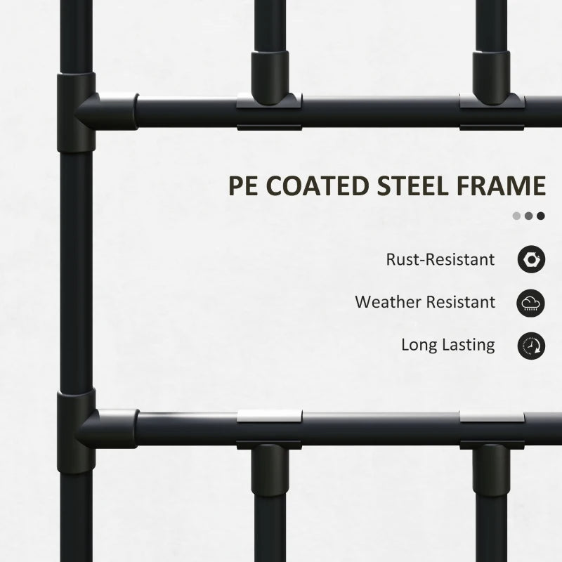 8 FT Tall Metal Garden Arch Trellis with Climbing Net for Plants - Black