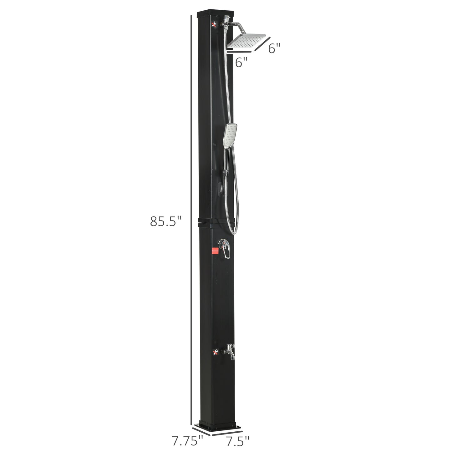 10.6 Gallon Solar Heated Outdoor Shower with Handheld Head