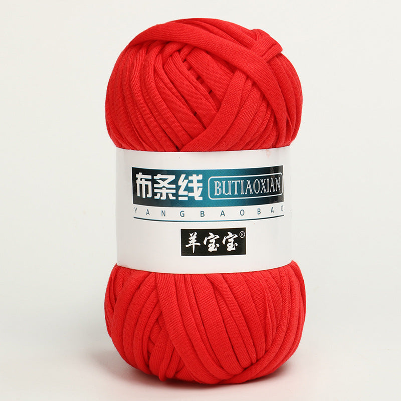 DIY Wool Woven Bag Material Kit - Coarse Wool Ball & Cloth Strips, Multiple Colors