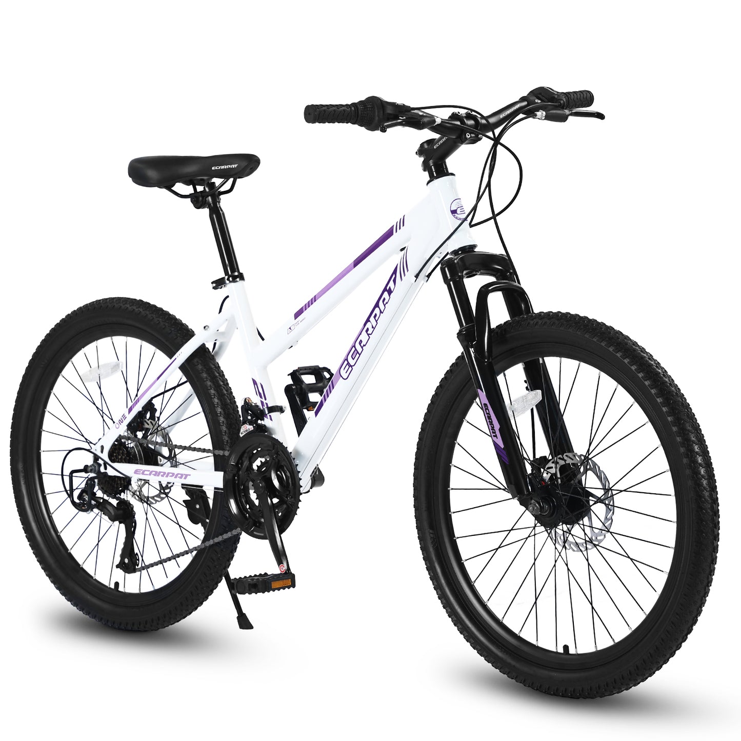 26-Inch Mountain Bike for Girls & Women - Shimano 21 Speeds, Dual Disc Brakes, White