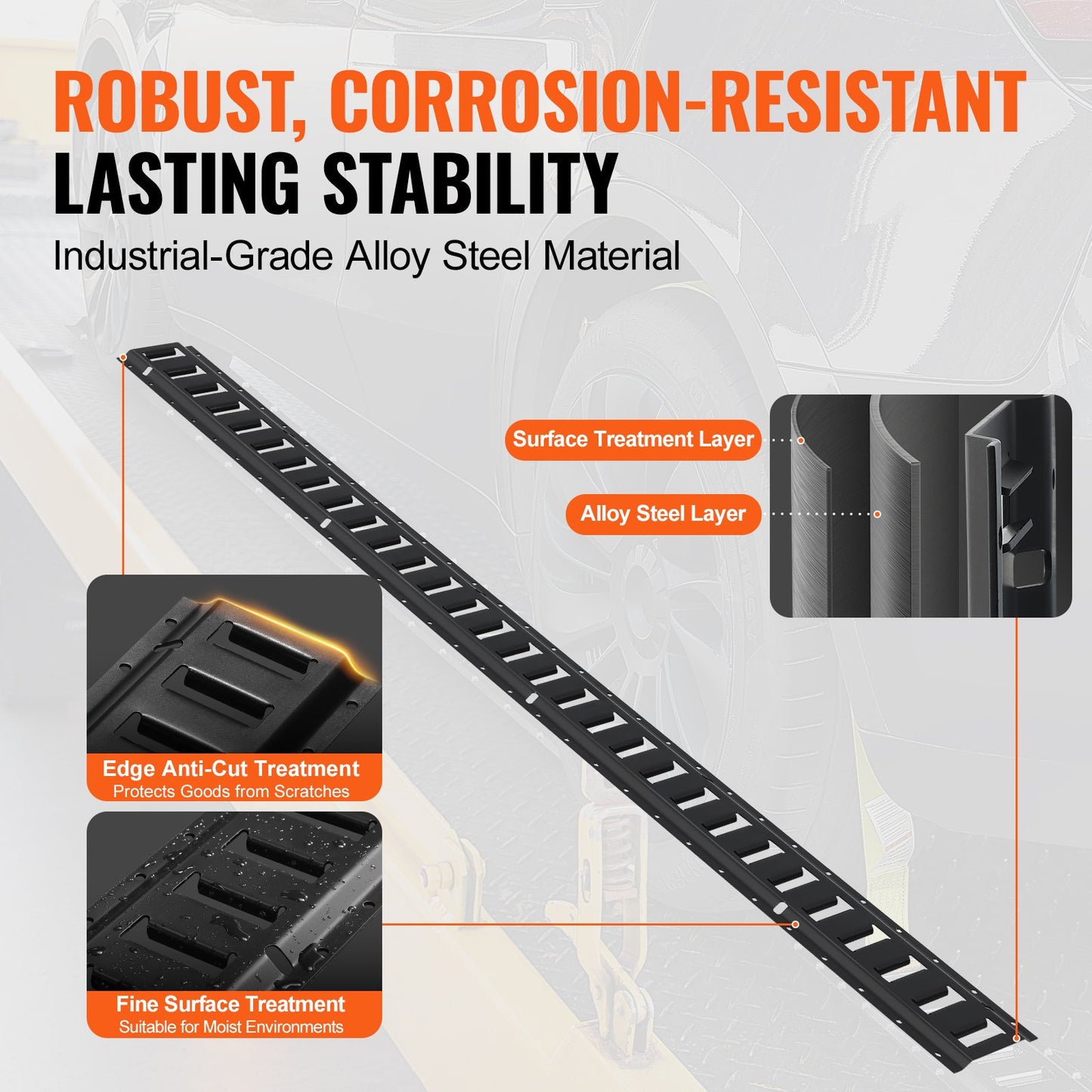 E-Track Tie-Down Rail Kit 18PCS Heavy Duty Cargo Securing System Black