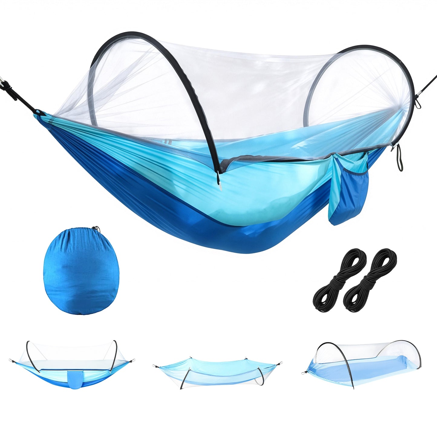 Portable Camping Hammock with Mosquito Net - 440lbs Capacity