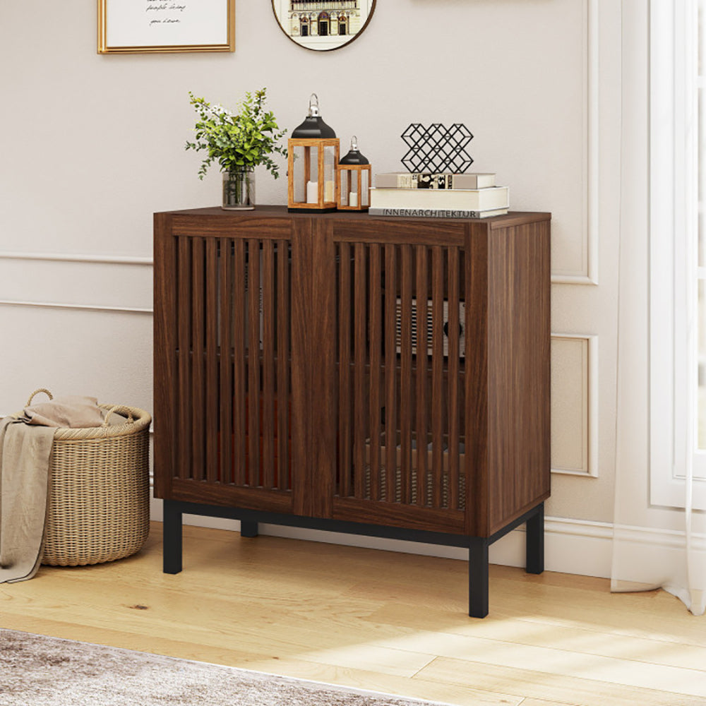 Buffet Cabinet With Storage 32 Inch Wooden Sideboard Coffee Bar