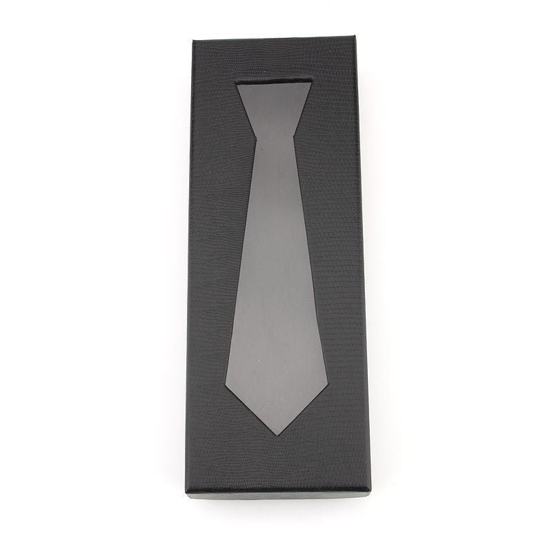 Men's Black Snakeskin Tie Storage Box - Gift Packaging Case
