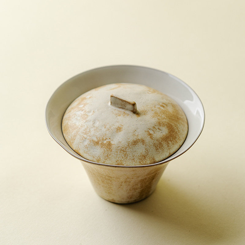 Japanese-Style Handmade Stoneware Tea Bowl for Brewing Tea - Water Moon Gaiwan 115ml