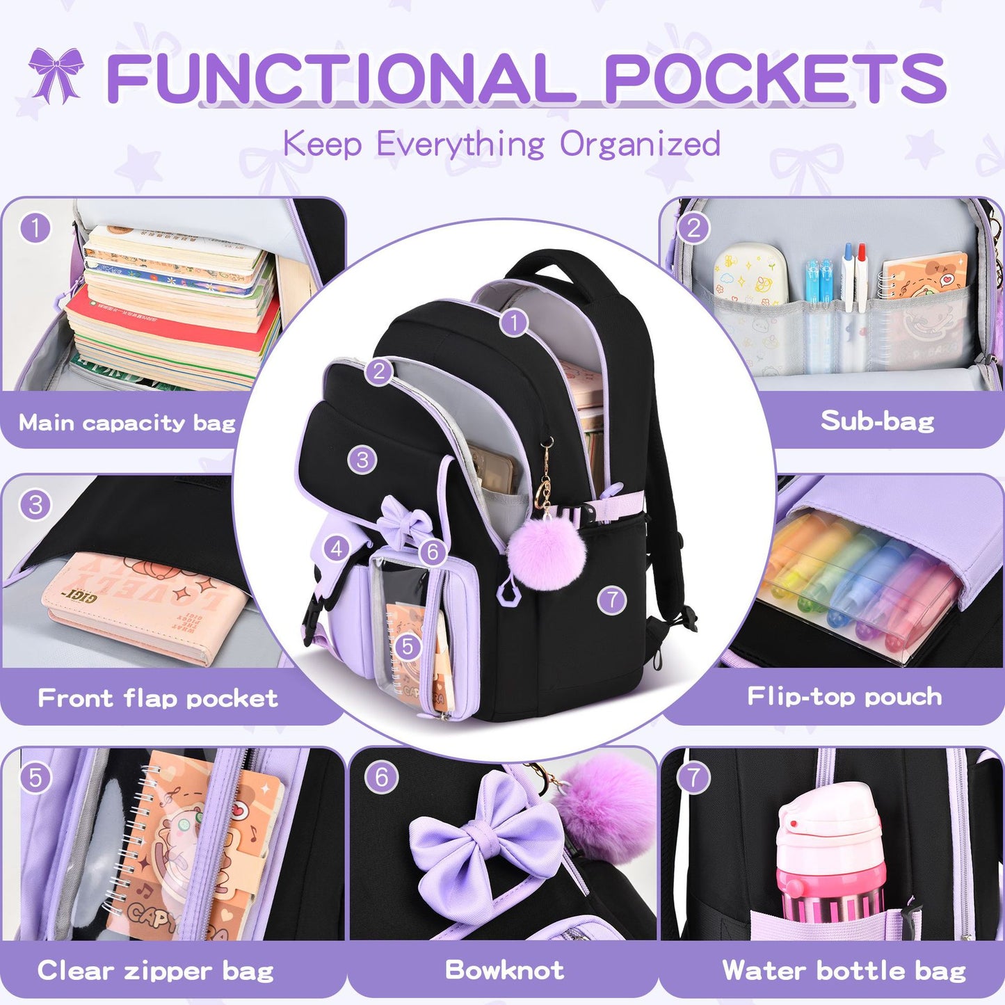 Urban Minimalist Waterproof Backpack Set for School and Travel
