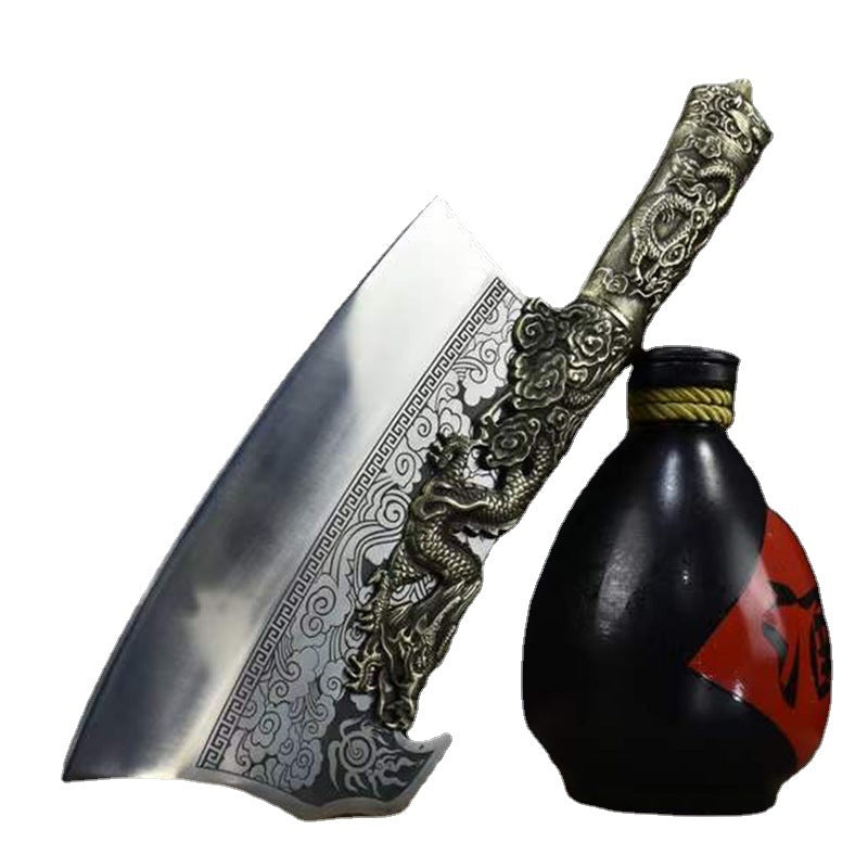 Bone Cutting Knife with Copper Handle & No Rust | 34cm Handmade Kitchen Tool