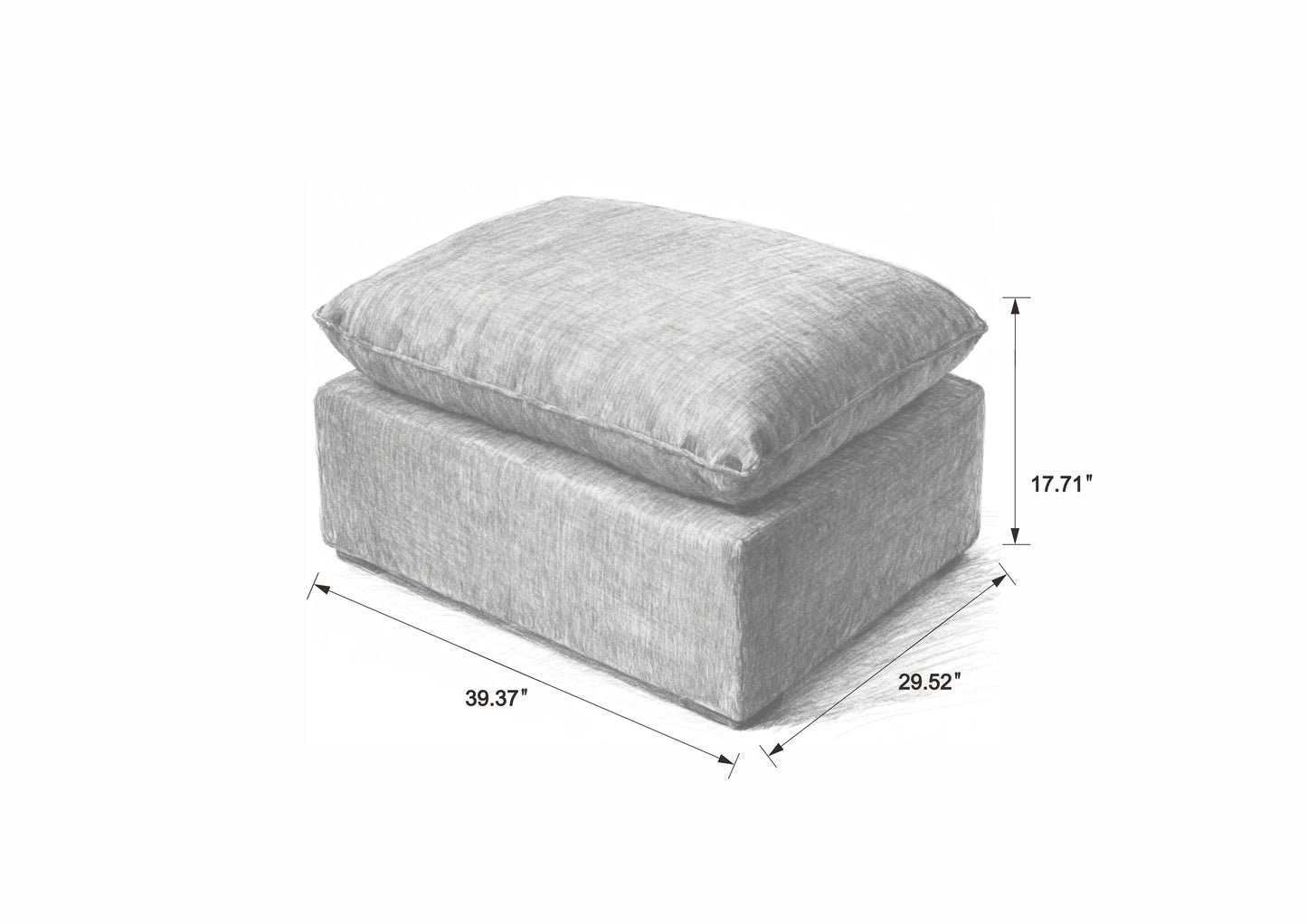 Modern White Chenille Cloud Sofa - Comfortable & Freely Combinable