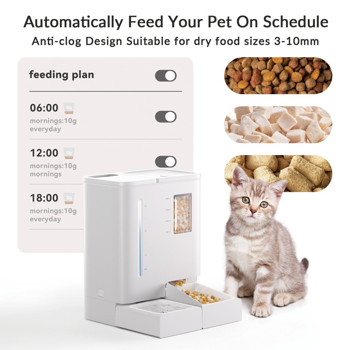 WiFi Automatic Pet Feeder & Waterer Set - 2-Week Capacity, App Control, Detachable & Washable