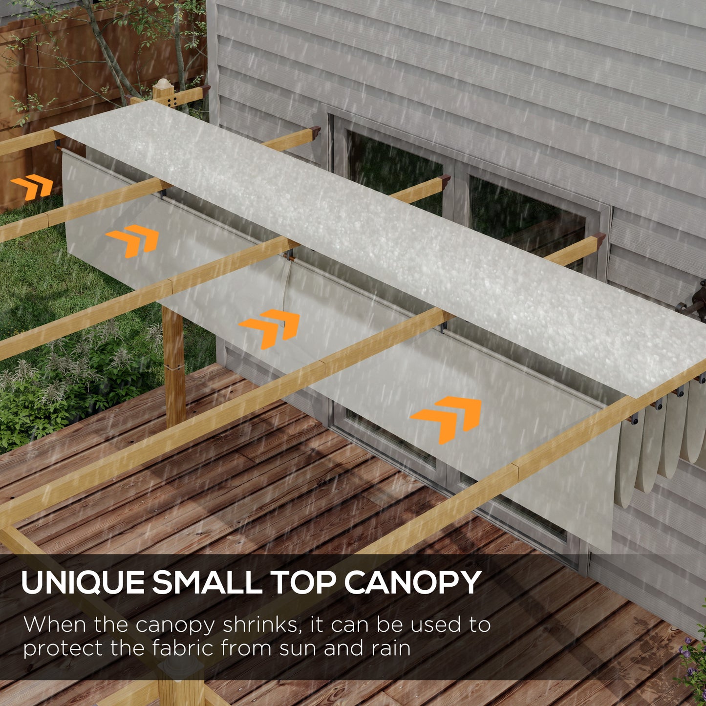 Retractable Aluminum Pergola Canopy for Patio - Cream