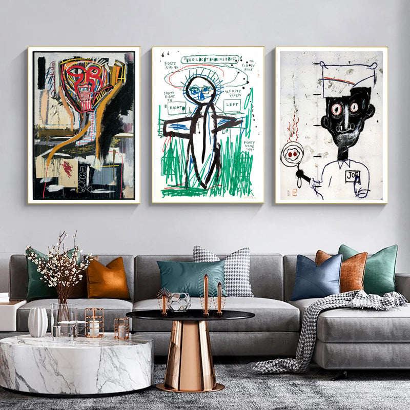 Abstract Graffiti Frameless Canvas Wall Art - Multiple Sizes & Styles