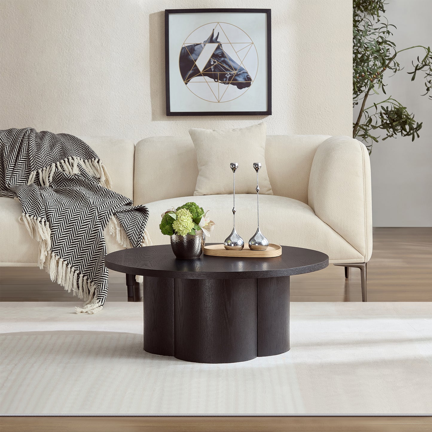 Round Coffee Table Modern Accent Tea For Bedroom Living Room Office
