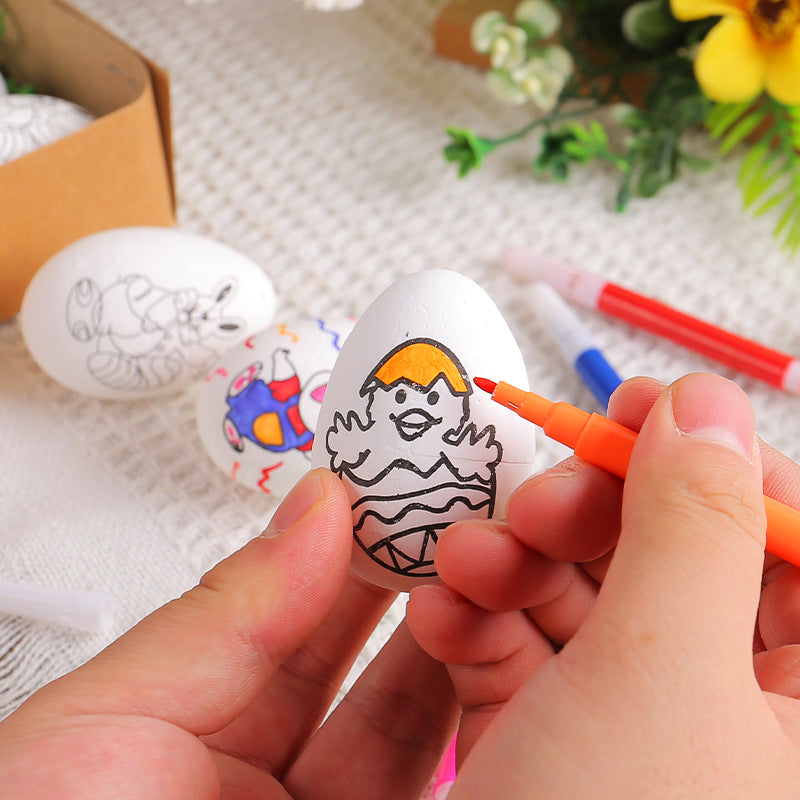 Easter Hand-Painted Egg Decorations Set - Multiple Styles & Sizes