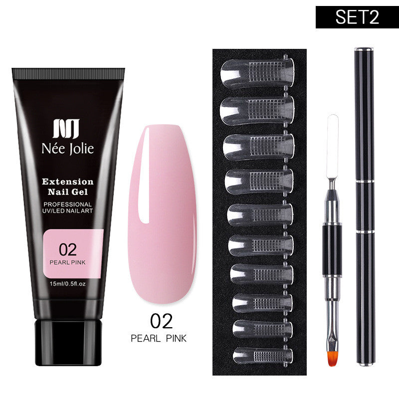 Nail Art Extension Glue Set with Brush & Sticker